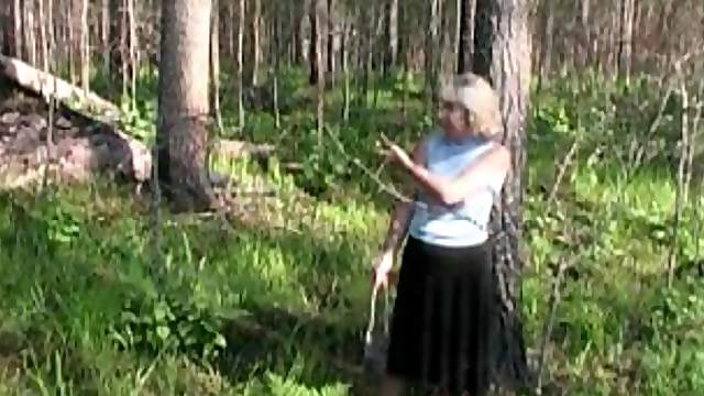 Soldier finds an old lady in the woods and fucks her