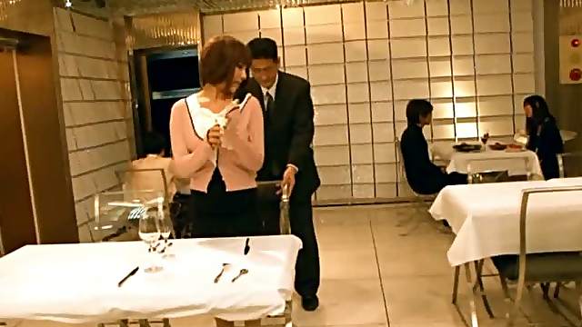 Sexy Asian Babe Tries To Eat while Getting Fucked In Kinky TV Show