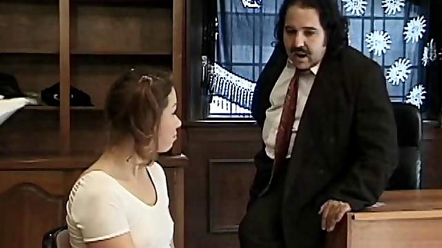 Teen beauty groans as her fat professor plants his cock deep in her ass