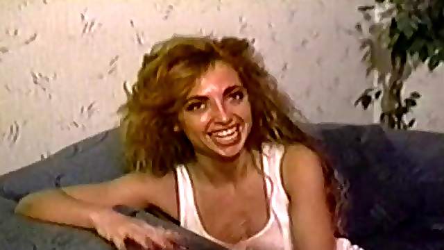 Sexy vintage blonde with stupendous big fake tits