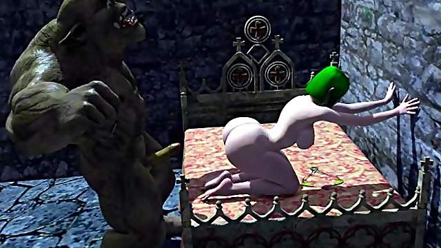 3D anime Orc fucking busty Elf