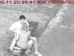 Amateur couple on a date and caught by street camera
