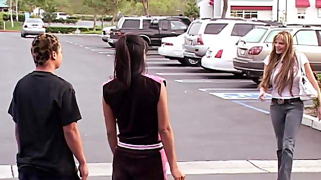 Cute Asian goes home with a babe for a sexy threesome