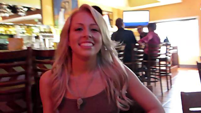 Taking a blonde hottie back to his hotel room for fucking