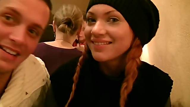 Cute Pigtailed Redhead Is Fucked In A Public Bathroom