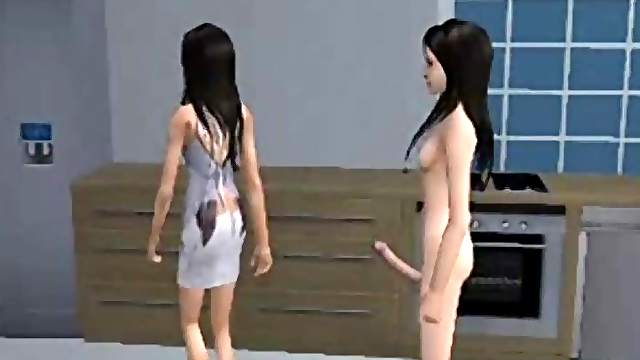 3D futanari home fucking