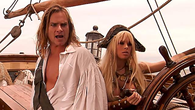 Busty blonde pirate and the horny captain fucking