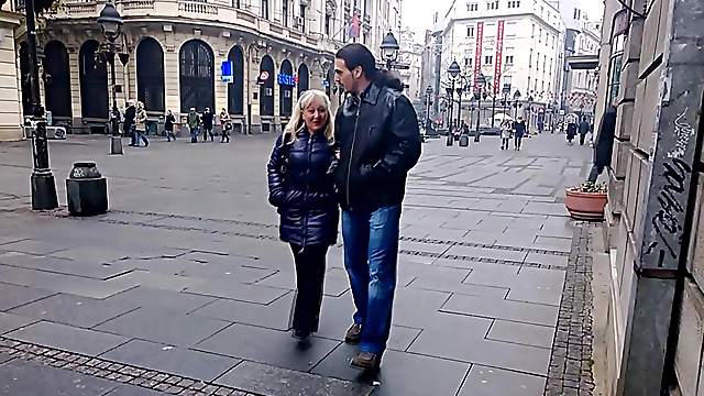 Middle-aged blonde enjoys getting the rough screwing from her buddy