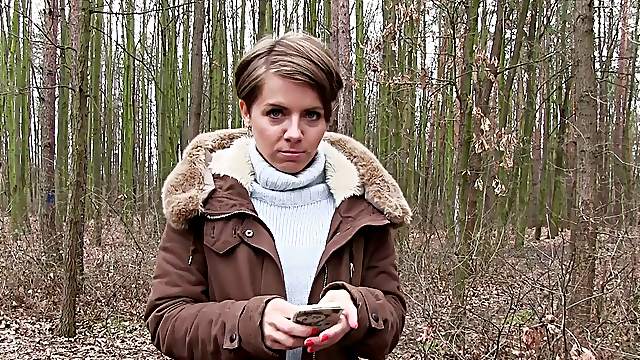 Euro cutie and her very first outdoors pussy penetration