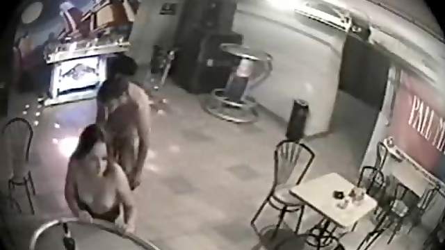 Horny Couple Fucking After Closing The Bar