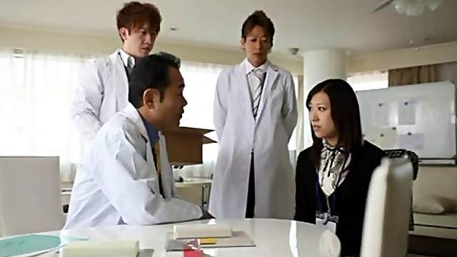 Randy housewife examined by a group of hot doctors