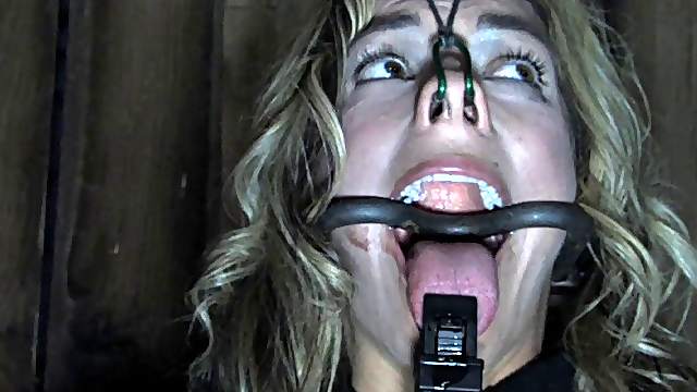 Hot blonde hussy Kali swallows a massive load in the dungeon