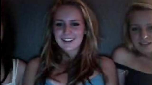 Stunning blonde hottie teases with her tits on a webcam