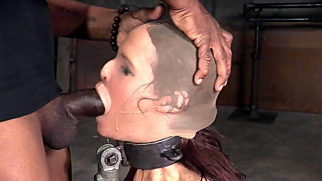 Alluring cowgirl getting deepthroat throbbing in BDSM porn