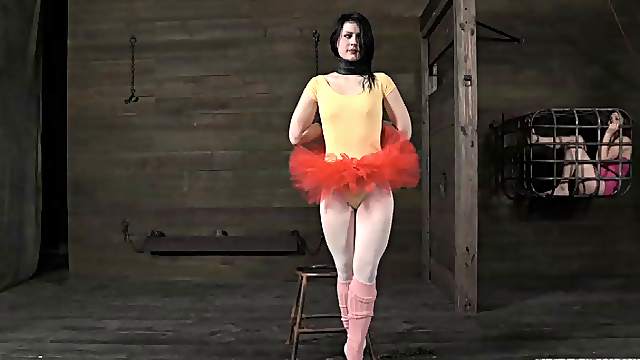 Charming slave smocking after enduring BDSM torture