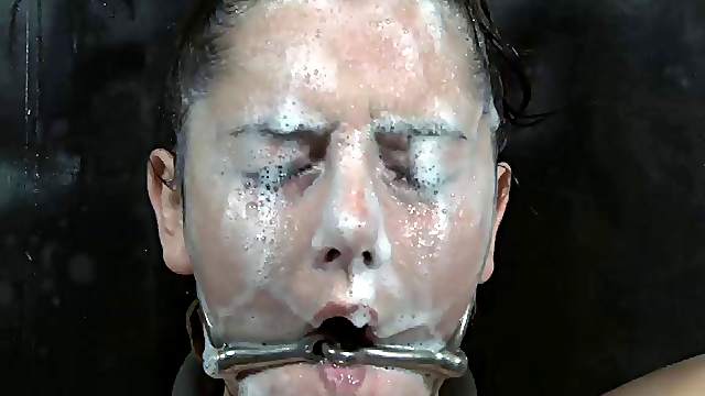 Nice ass slave pulling cart outdoor while yelling in BDSM