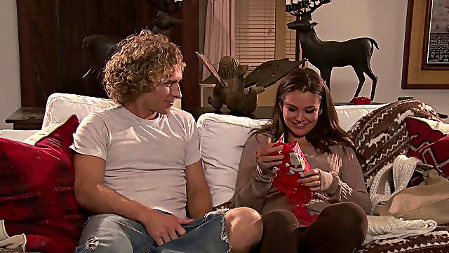Curly-haired guy stroking the clit of ravishing Allie Haze