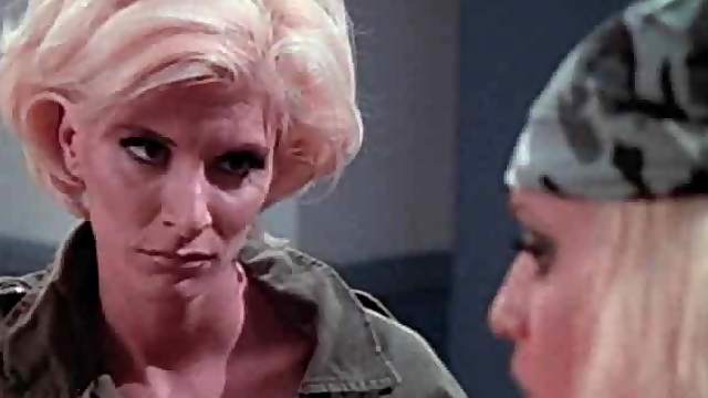 When work become tiresome Christy Canyon gets fingered in lesbian scene