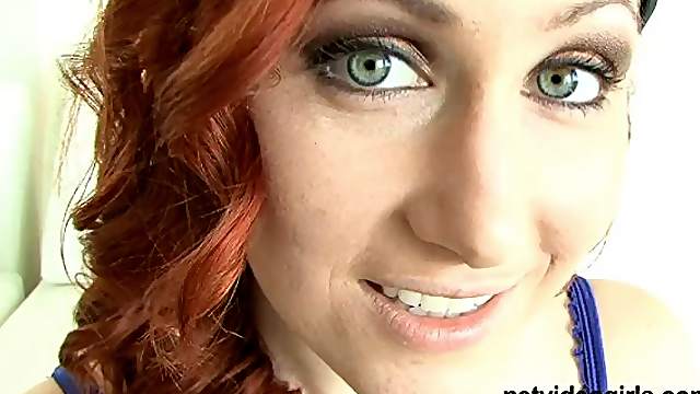 Redhead Katie doesn't mind being on her knees pleasing her dude