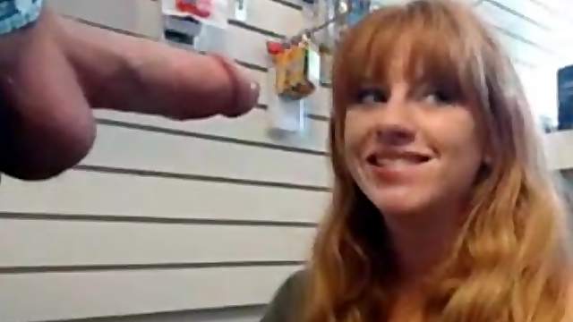 Hot redhead sucking dick