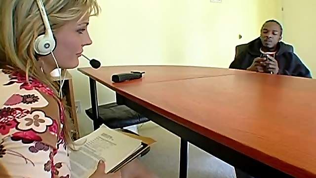 Blonde MILF Venus is curious about a black man's huge boner