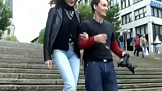Cute redhead german teen picked from street for her first sex tape