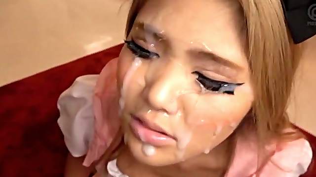 Sexy Hibiki makes fat rods explode all over her pretty face