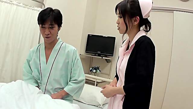 Mina Kano is a hot nurse in need of a patient's fat dick