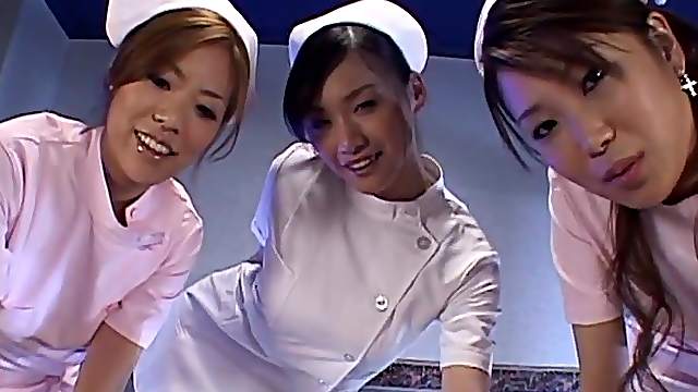 Moe Ohishi and her horny friend love teasing a horny hunk