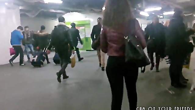 Spycam On Ebony Girl's Lovely Ass