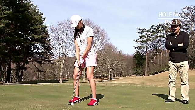 Gorgeous Japanese golfer girl is in need of a fat boner