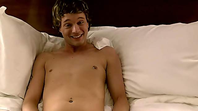 Hung young man Tyler Brody caresses his thick pecker in bed