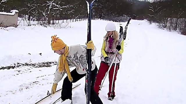 Marry Queen is a hot blonde skiing enthusiast, who comes in from the
