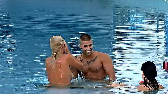 Laia Prats and Michelle Soleil have a blast fucking a guy in a pool