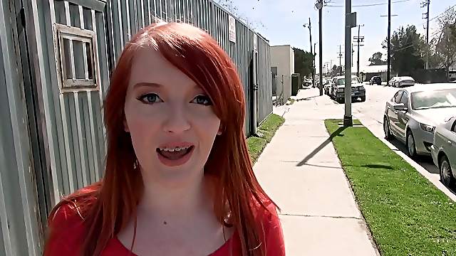 Krystal Orchid drops on her knees for a fellow's big boner