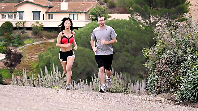 Gorgeous Jade Kush seduced by a man for a nasty plowing session