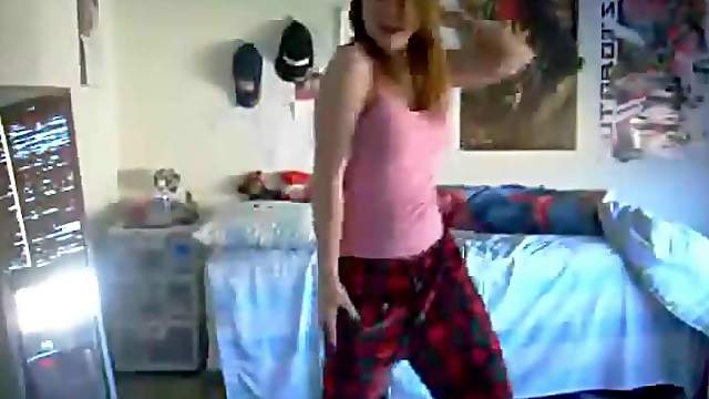 Lonely Teen selfshooting and dancing