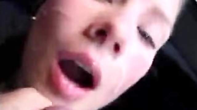 Blonde hot car blowjob and nasty facial