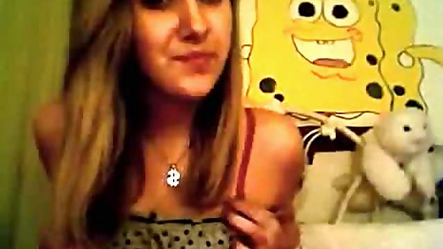 Horny Teen Plays With Her Pink Shaved Pussy