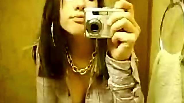 Sweet goth slut sharing her amazing tits and pussy