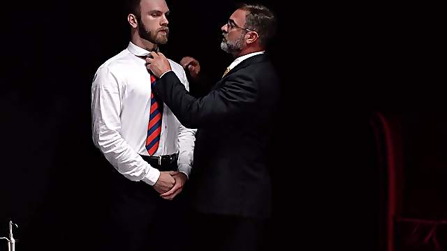 Sexy daddy priest punish fucks his subordinate for disobeying his orders
