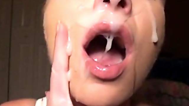 Big time cum on her pretty face