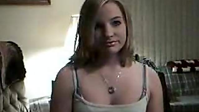 Blonde GF masturbates in front of her new webcam