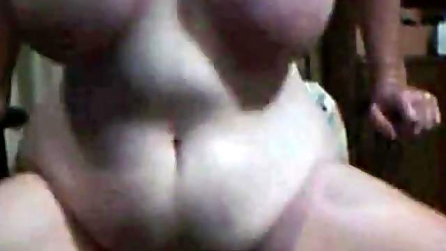 Long tits BBW bounces on dildo for cam