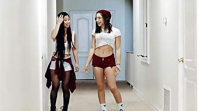 Skinny Abella Danger enjoys masturbating with her naughty friend