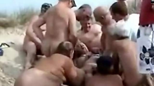 Nudist Gangbang with blondie Kathy