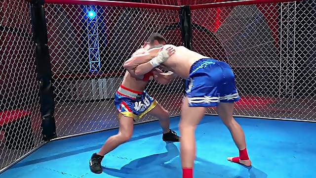 Gay wrestling match turns into hardcore ass pounding with cumshots