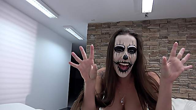 Halloween ass fuck and deepthroat from slutty babe Mea Melone