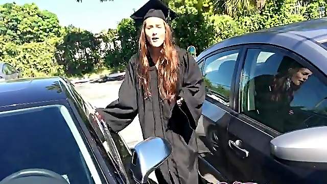 Alex Chance and Paisley Parker share a cock right after graduation