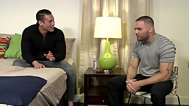 Gay missionary fuck ends with mutual huge cumshots